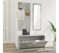 vidaXL Set Scarpiere 3 in 1 Grigio cemento in Legno Multistrato