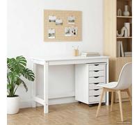 vidaXL Set scrivania e mobiletto su ruote MOSS 2 pz Bianco