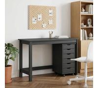 vidaXL Set scrivania e mobiletto su ruote MOSS 2 pz Grigio