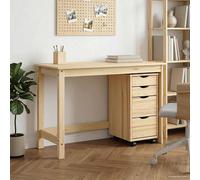 vidaXL Set scrivania e mobiletto su ruote MOSS 2 pz Marrone