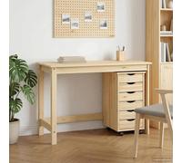vidaXL Set scrivania e mobiletto su ruote MOSS 2 pz Marrone
