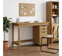 vidaXL Set scrivania e mobiletto su ruote MOSS 2 pz Marrone Miele