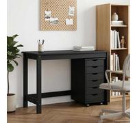vidaXL Set scrivania e mobiletto su ruote MOSS 2 pz Nero