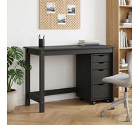 vidaXL Set scrivania e mobiletto su ruote MOSS 2 pz Nero