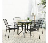 vidaXL Set Sedie Giardino Impilabili 5pz Antracite Acciaio Verniciato