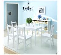 Set da Pranzo 7 pz in Legno di Pino Bianco