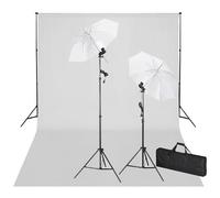 vidaXL Kit Photo Studio - Supporto per sfondo bianco per studio