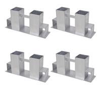 vidaXL Set Supporti per Legna da Ardere 4 pz in Acciaio Argento
