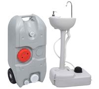 vidaXL Set Supporto Lavamani da Campeggio Portatile e Tanica d'Acqua
