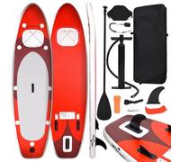 vidaXL Set Tavola da SUP Gonfiabile Rosso 300x76x10 cm