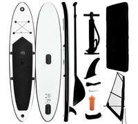 vidaXL Set Tavola Gonfiabile da SUP con Vela Nero e Bianco