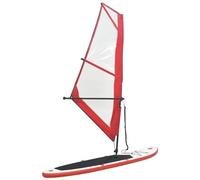 VIDAXL - Set Tavola Gonfiabile da SUP con Vela Rosso e Bianco