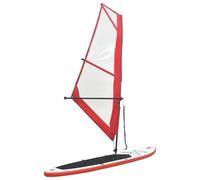 vidaXL Set Tavola Gonfiabile da SUP con Vela Tavola da Windsurf Prodotti per Surfisti Prodotti per Sport Acquatici Surf Rosso e Bianco