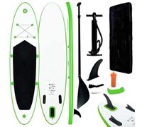 vidaXL Set Tavola Gonfiabile da SUP Verde e Bianco