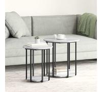 vidaXL Set tavolini 2 pcs Grigio 50 x 50 x 50,5 cm Legno multistrato