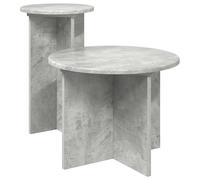 vidaXL Set di 2 tavolini laterali con contenitore, in legno ingegnerizzato grigio cemento, elegante soggiorno, set di tavolini moderni, mobili funzionali d'accento, tavoli decorativi compatti per
