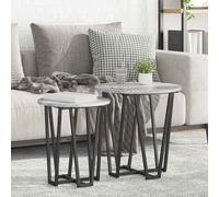 vidaXL Set tavolini 2 pcs Grigio sonoma e Nero 50 x 50 x 50.5 cm