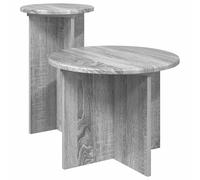 vidaXL Set di 2 tavolini laterali con contenitore, in legno Sonoma grigio ingegnerizzato, elegante per soggiorno, set di tavolini moderni, mobili funzionali e decorativi per interni, per la