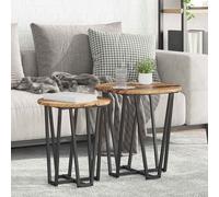vidaXL Set tavolini 2 pcs Legno Antico e Nero 50 x 50 x 50.5 cm