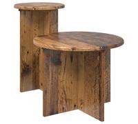 vidaXL Set tavolini 2 pcs Legno antico Legno ingegnerizzato, Tavoli laterali moderni per il soggiorno, mobili funzionali, set compatto per decorare casa
