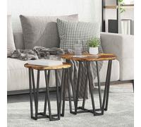 vidaXL Set tavolini 2 pcs Rovere affumicato e Nero 50 x 50 x 50.5 cm