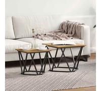 vidaXL Set tavolini 2 pcs Rovere artigianale