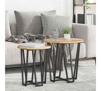 vidaXL Set tavolini 2 pcs Rovere Artigianale e Nero 50 x 50 x 50.5 cm