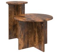 vidaXL Set tavolini 2 pcs Rovere Fumo Legno ingegnerizzato, Tavoli laterali moderni per il soggiorno, mobili funzionali, set compatto per decorare casa