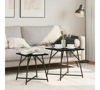 vidaXL Set tavolini 2 pcs Rovere Nero