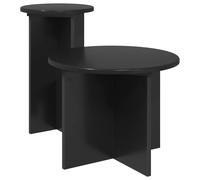 vidaXL Set di 2 tavolini laterali con contenitore, in legno di rovere nero, elegante set di tavolini moderni, mobili funzionali e decorativi per interni, per la decorazione della casa