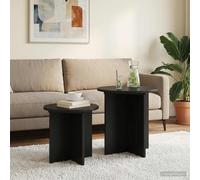 vidaXL Set tavolini 2 pcs Rovere Nero Legno ingegnerizzato