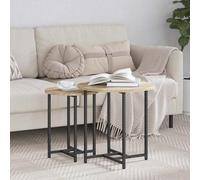 vidaXL Set tavolini 2 pcs Rovere Sonoma e Nero