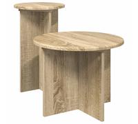 vidaXL Set di 2 tavolini laterali con contenitore, in legno di quercia Sonoma, elegante per soggiorno, set di tavolini moderni e funzionali, tavoli decorativi per interni compatti per la decorazione