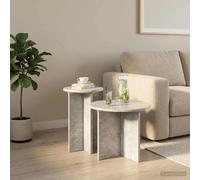 vidaXL Set tavolini 2 pz Grigio Cemento Ø 45 x 35 cm