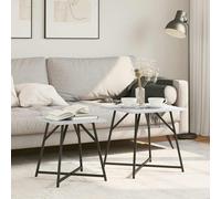vidaXL Set tavolini 2 pz Grigio Sonoma e Nero 50 x 50 x 50 cm