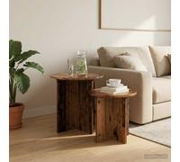 vidaXL Set tavolini 2 pz Legno antico Ø 45 x 45 cm