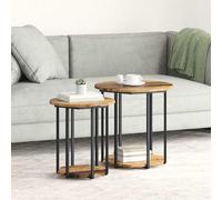 vidaXL Set tavolini 2 pz Marrone 50 x 50 x 50,5 cm