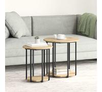 vidaXL Set tavolini 2 pz Marrone 50 x 50 x 50,5 cm