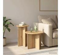 vidaXL Set tavolini 2 pz Rovere Artigianale Ø 45 x 35 cm