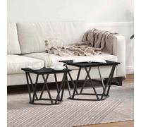 vidaXL Set tavolini 2 pz Rovere Nero 50 x 50 x 40 cm