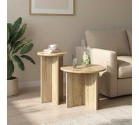 vidaXL Set tavolini 2 pz Rovere Sonoma Ø 45 x 35 cm