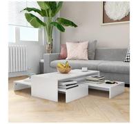 Set di tavolini bianchi lucidi 100x100x26,5 cm
