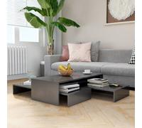 vidaXL Set Tavolini ad Incastro Grigio Lucido 100x100x26,5 cm