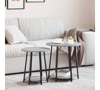 vidaXL Set tavolini con lo scaffale 2 pcs Grigio Sonoma e Nero