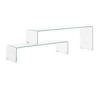 VIDAXL - Set Tavolini Da Caff 2 Pz 90x30x20/110x30x40cm Vetro Temperato