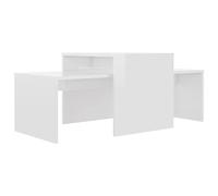 vidaXL Set Tavolini da Caffè Bianco Lucido 100x48x40 cm in Truciolato