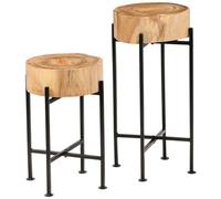VIDAXL - Set Tavolini Da Salotto 2 Pz In Legno Massello Di Acacia