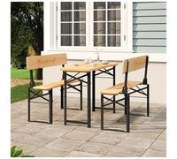 VIDAXL - Set Tavolo Birreria Pieghevole 3 Pz In Legno Massello Di Abete