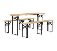 Set tavolo birreria pieghevole 3 pz in legno massello di abete