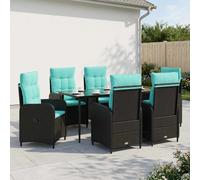 vidaXL Set Tavolo da Salotto con cuscino con cuscino 7 pcs, Divano da Giardino Moderno, Robusto, Mobili Resistenti, Struttura in Acciaio, Lounge Con Cuscini, Design Minimalista